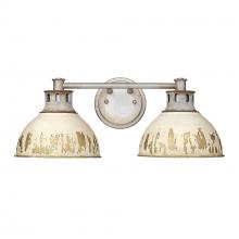  0865-BA2 AGV-AI - Kinsley 2 Light Bath Vanity in Aged Galvanized Steel with Antique Ivory Shade